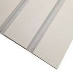 Wide White on White 3 sided Felt Acoustic Premium slatted wooden felt back wall Panels 2400mm x 600mm - x1 Panel