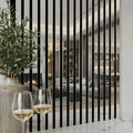 Silver Mirror Effect Acoustic Premium slatted wooden felt back wall Panels 2400mm x 600mm - x1 Panel