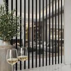 Silver Mirror Effect Acoustic Premium slatted wooden felt back wall Panels 2400mm x 600mm - x1 Panel