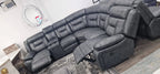 SUPERNOVA ELECTRIC RECLINER SOFA CORNER - Tech Fabric Sofa GREY WITH BLACK TRIM