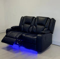 Electric Recliner Sofa Black Roma 3 Seater Recliner Sofa & 2 Seater Recliner Sofa