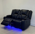 Electric Recliner Sofa Black Roma 3 Seater Recliner Sofa & 2 Seater Recliner Sofa