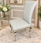 Lewis Marble Dining Table White + With Nichole Leather Dark Grey Chairs