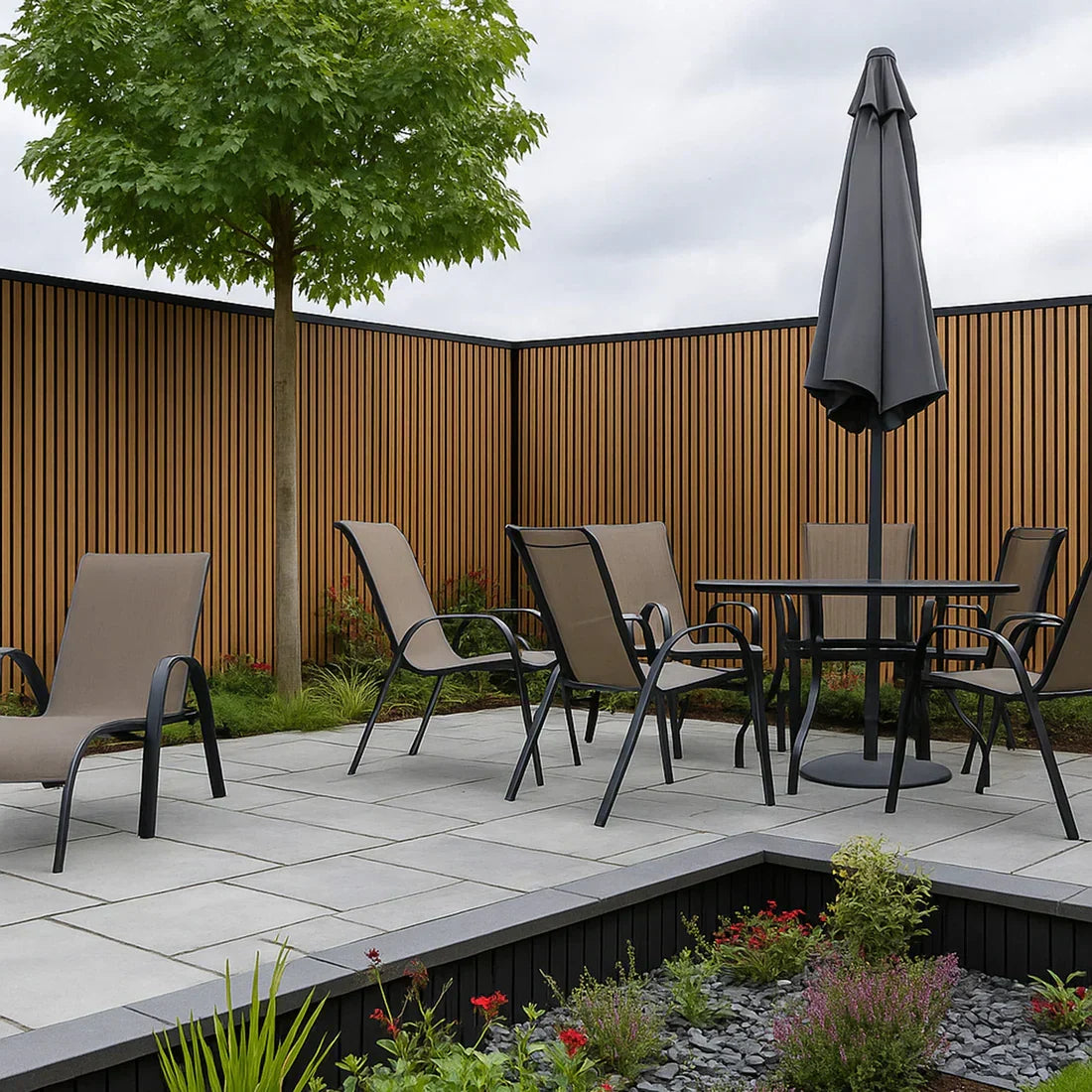 Light Oak PVC Exterior Wall Panels – Waterproof Outdoor & Garden Cladding