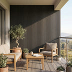 Kladd™ Exterior Wall Panel Composite Cladding Standard Slat - Black Oak | 180cm / 290cm (Set of 4)