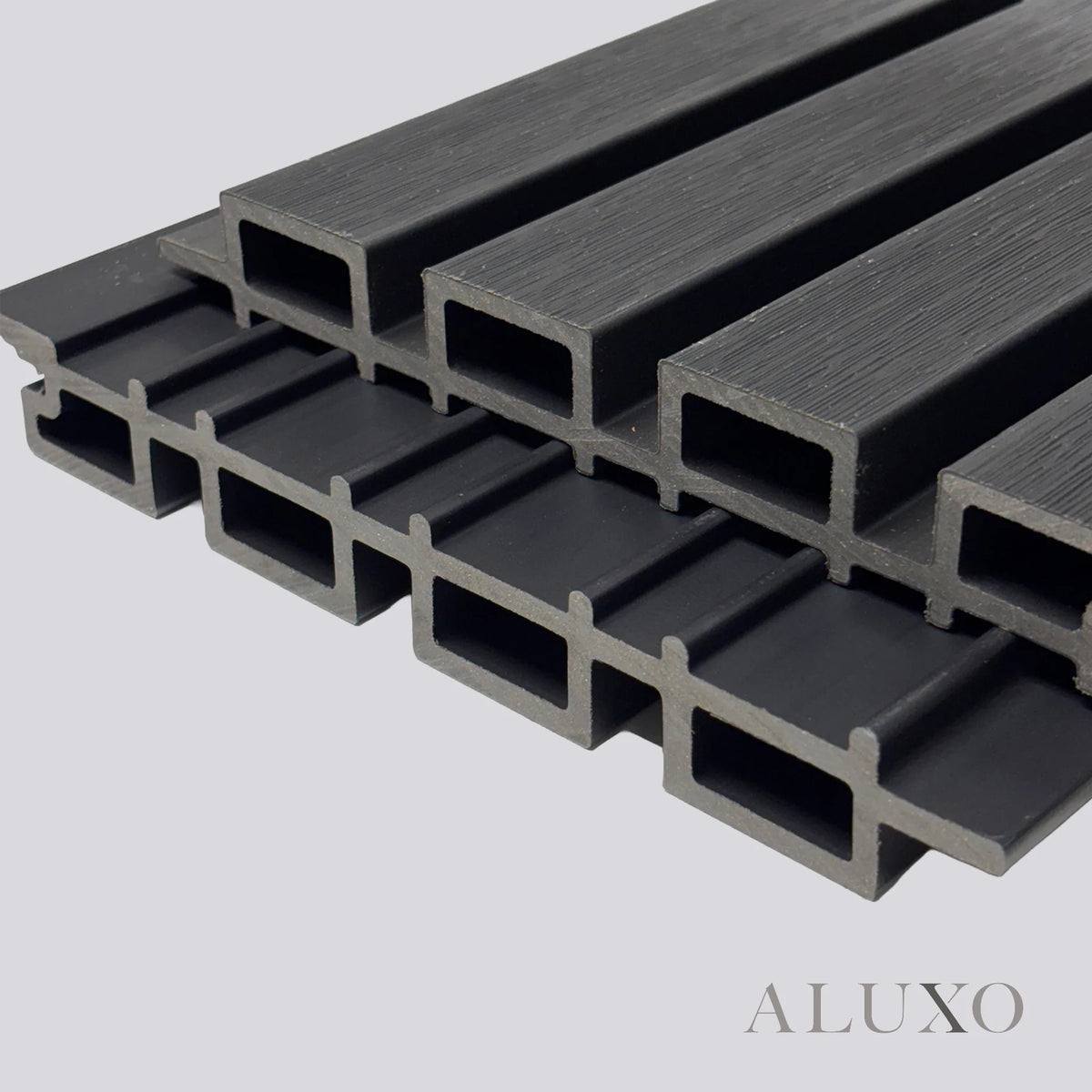 Kladd™ Exterior Wall Panel Composite Cladding Standard Slat - Black Oak | 180cm / 290cm (Set of 4)