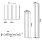 Kladd™ Exterior Wall Panel Composite Cladding Standard Slat - Grey Oak | 180cm / 290cm (Set of 4)