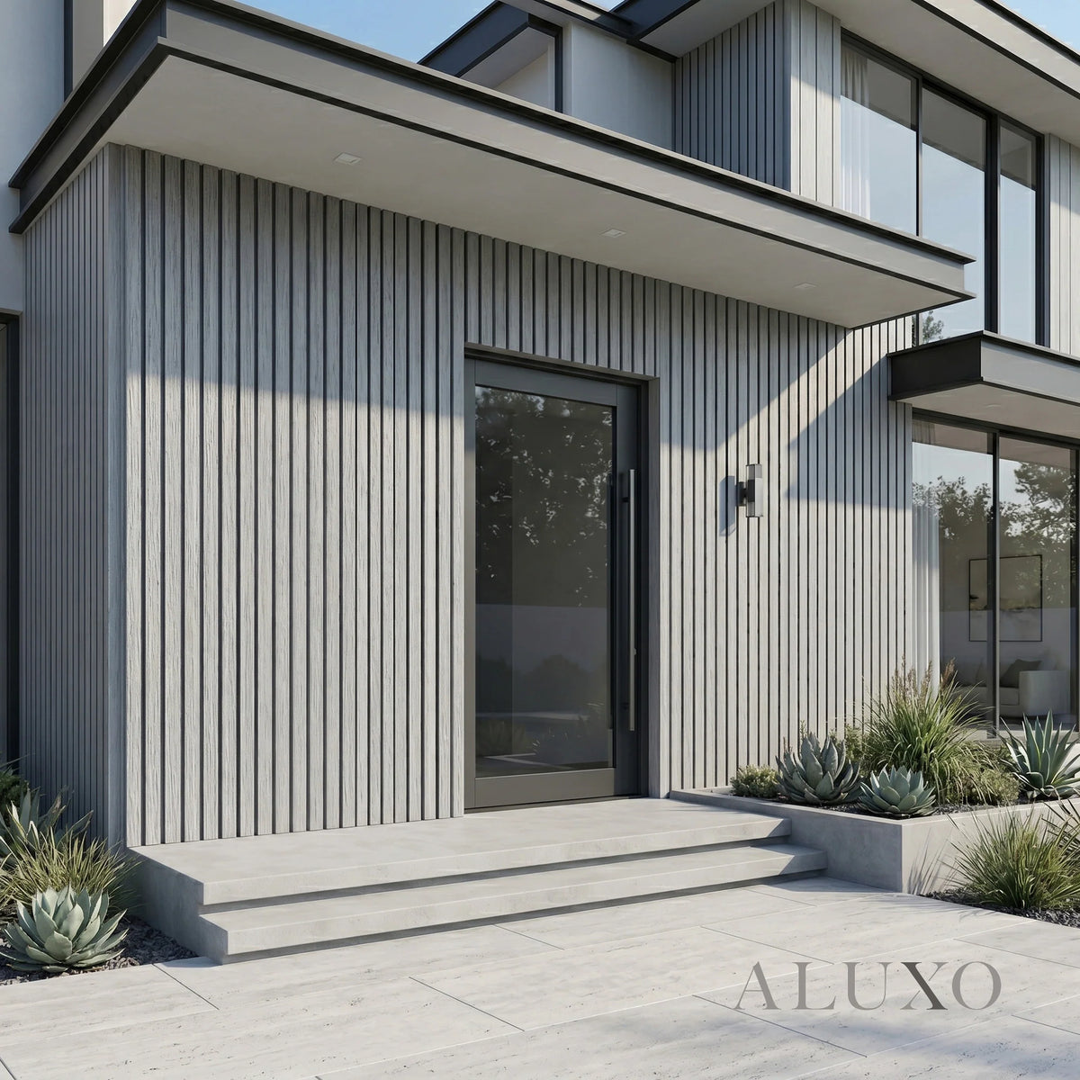 Kladd™ Exterior Wall Panel Composite Cladding Standard Slat - Grey Oak | 180cm / 290cm (Set of 4)