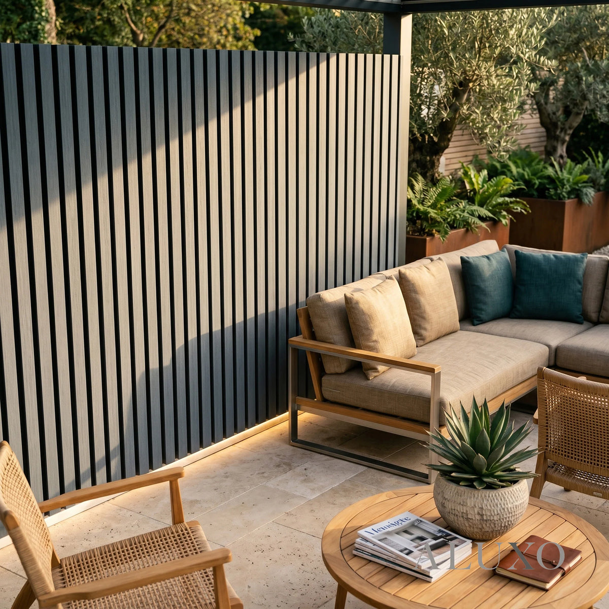 Kladd™ Exterior Wall Panel Composite Cladding Standard Slat - Grey Oak | 180cm / 290cm (Set of 4)