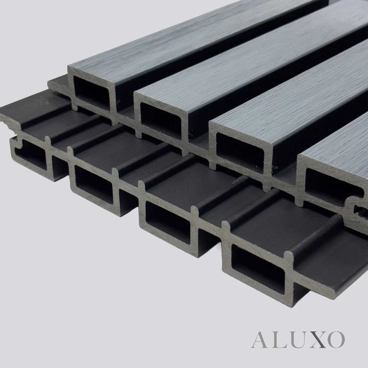 Kladd™ Exterior Wall Panel Composite Cladding Standard Slat - Grey Oak | 180cm / 290cm (Set of 4)