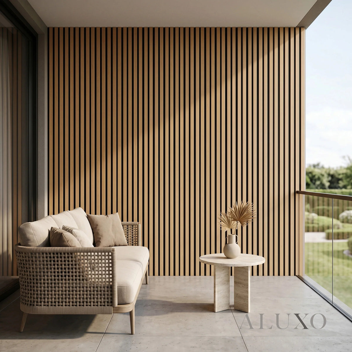 Kladd™ Exterior Wall Panel Composite Cladding Standard Slat - Light Oak | 180cm / 290cm (Set of 4)