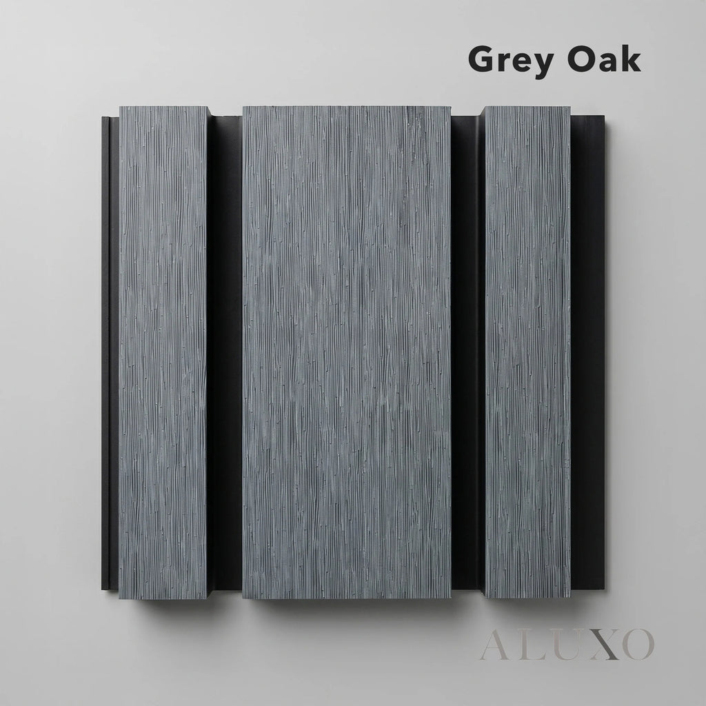 Kladd™ Wide Exterior Wall Panel Composite Cladding 86mm Slat - Grey Oak | 180cm / 290cm (Set of 4)