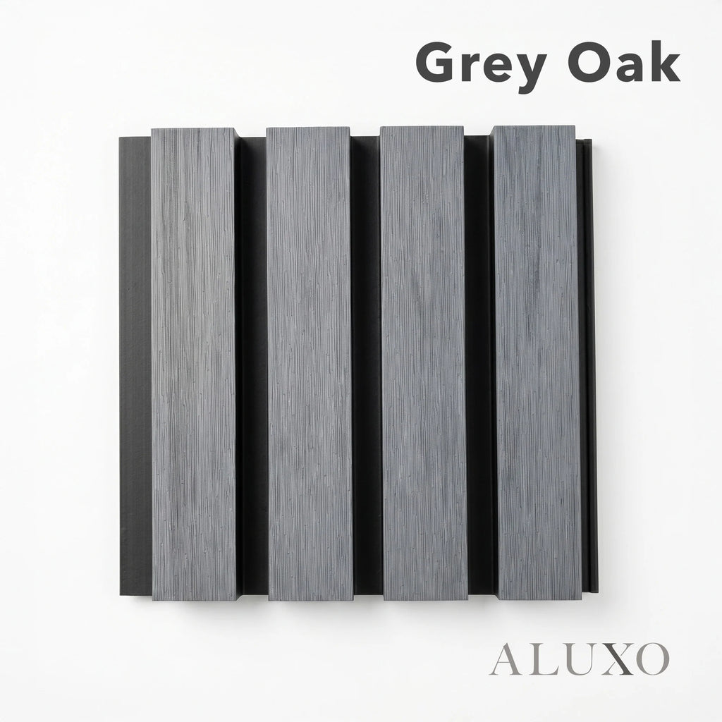 Kladd™ Exterior Wall Panel Composite Cladding Standard Slat - Grey Oak | 180cm / 290cm (Set of 4)
