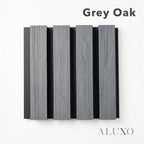 Kladd™ Exterior Wall Panel Composite Cladding Standard Slat - Grey Oak | 180cm / 290cm (Set of 4)