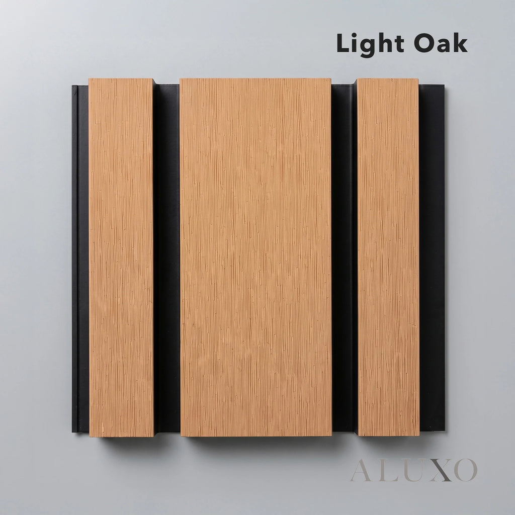 Kladd™ Wide Exterior Wall Panel Composite Cladding 86mm Slat - Light Oak | 180cm / 290cm (Set of 4)