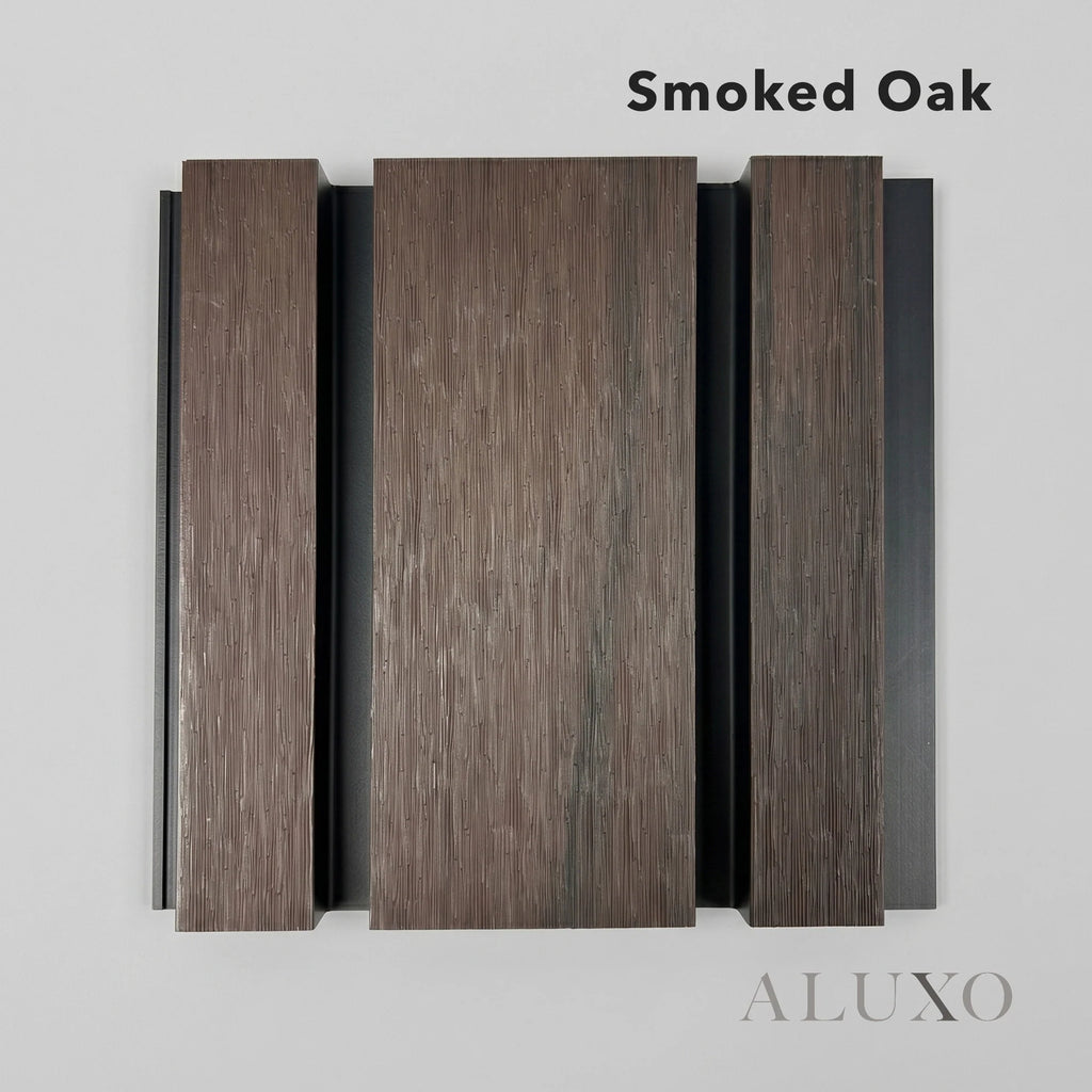 Kladd™ Wide Exterior Wall Panel Composite Cladding 86mm Slat - Smoked Oak | 180cm / 290cm (Set of 4)