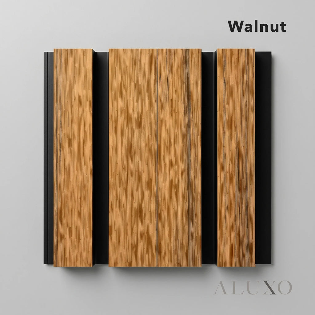 Kladd™ Wide Exterior Wall Panel Composite Cladding 86mm Slat - Walnut | 180cm / 290cm (Set of 4)