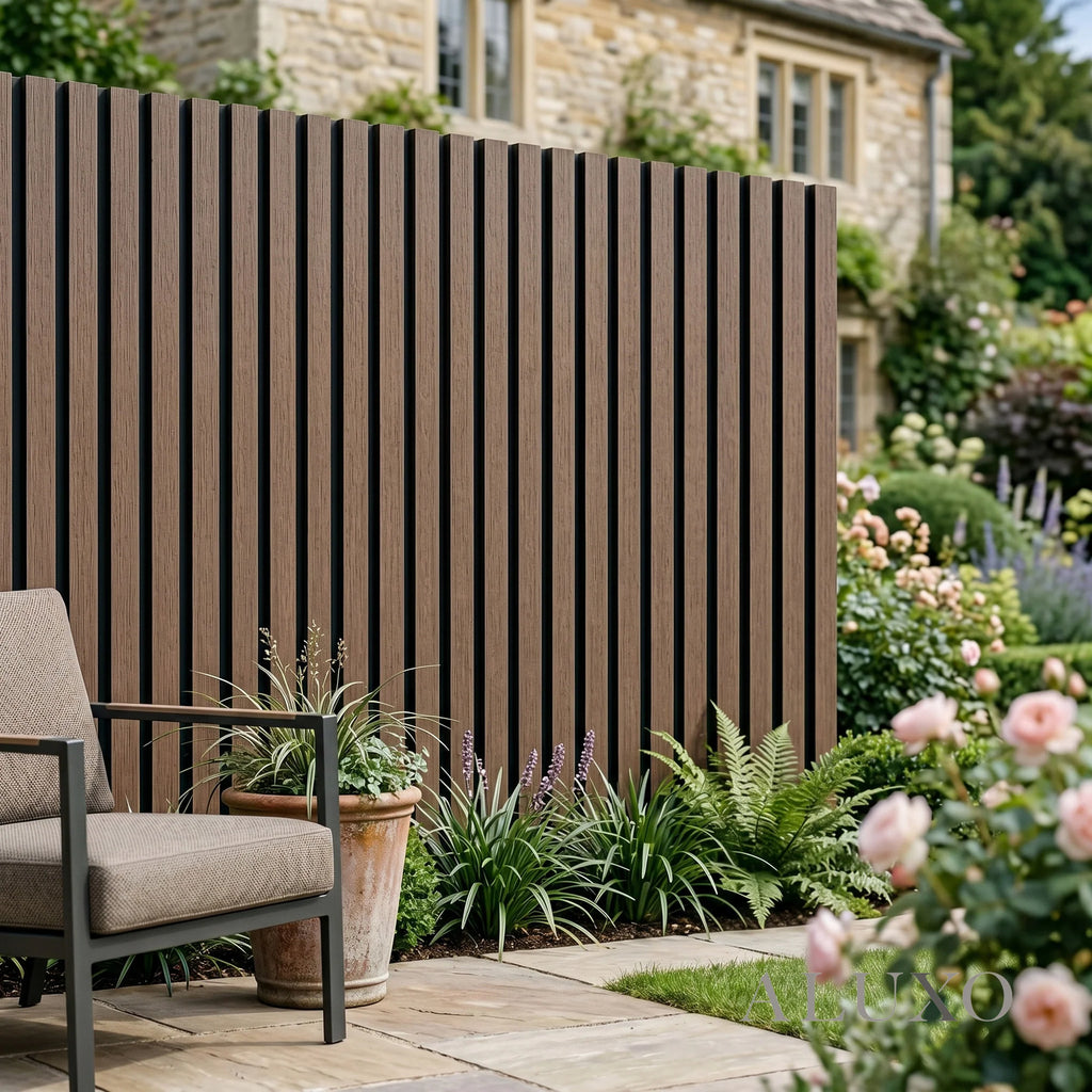 Kladd™ Exterior Wall Panel Composite Cladding Standard Slat - Smoked Oak | 180cm / 290cm (Set of 4)