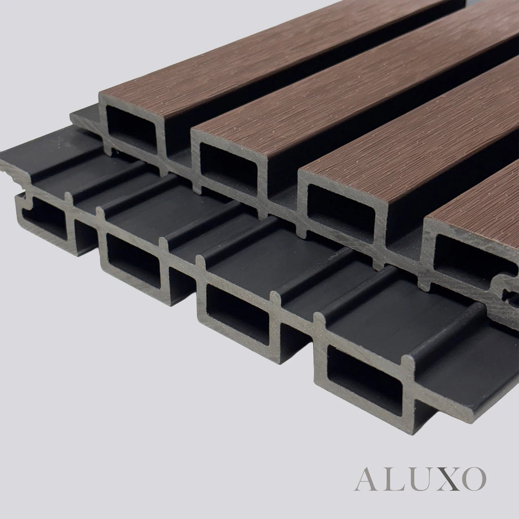 Kladd™ Exterior Wall Panel Composite Cladding Standard Slat - Smoked Oak | 180cm / 290cm (Set of 4)