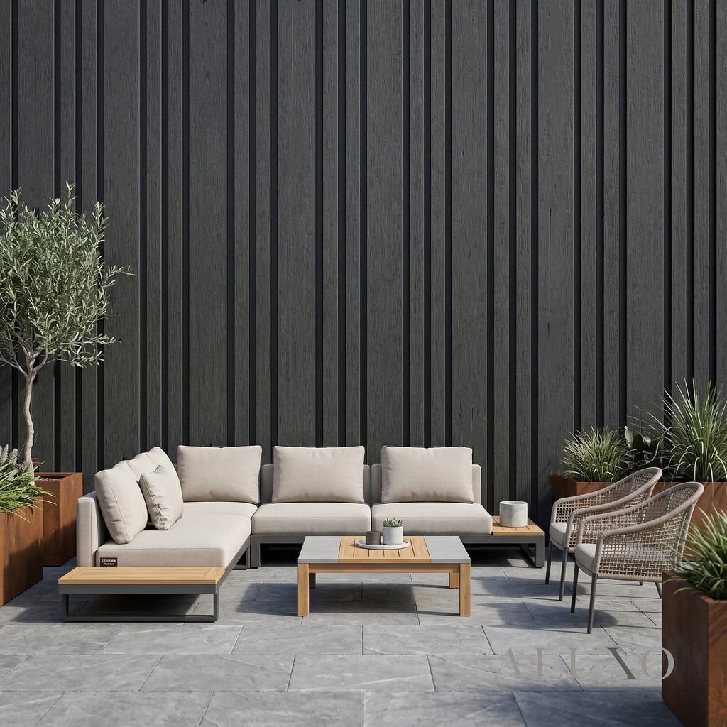 Kladd™ Wide Exterior Wall Panel Composite Cladding 86mm Slat - Black Oak | 180cm / 290cm (Set of 4)