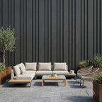Kladd™ Wide Exterior Wall Panel Composite Cladding 86mm Slat - Black Oak | 180cm / 290cm (Set of 4)