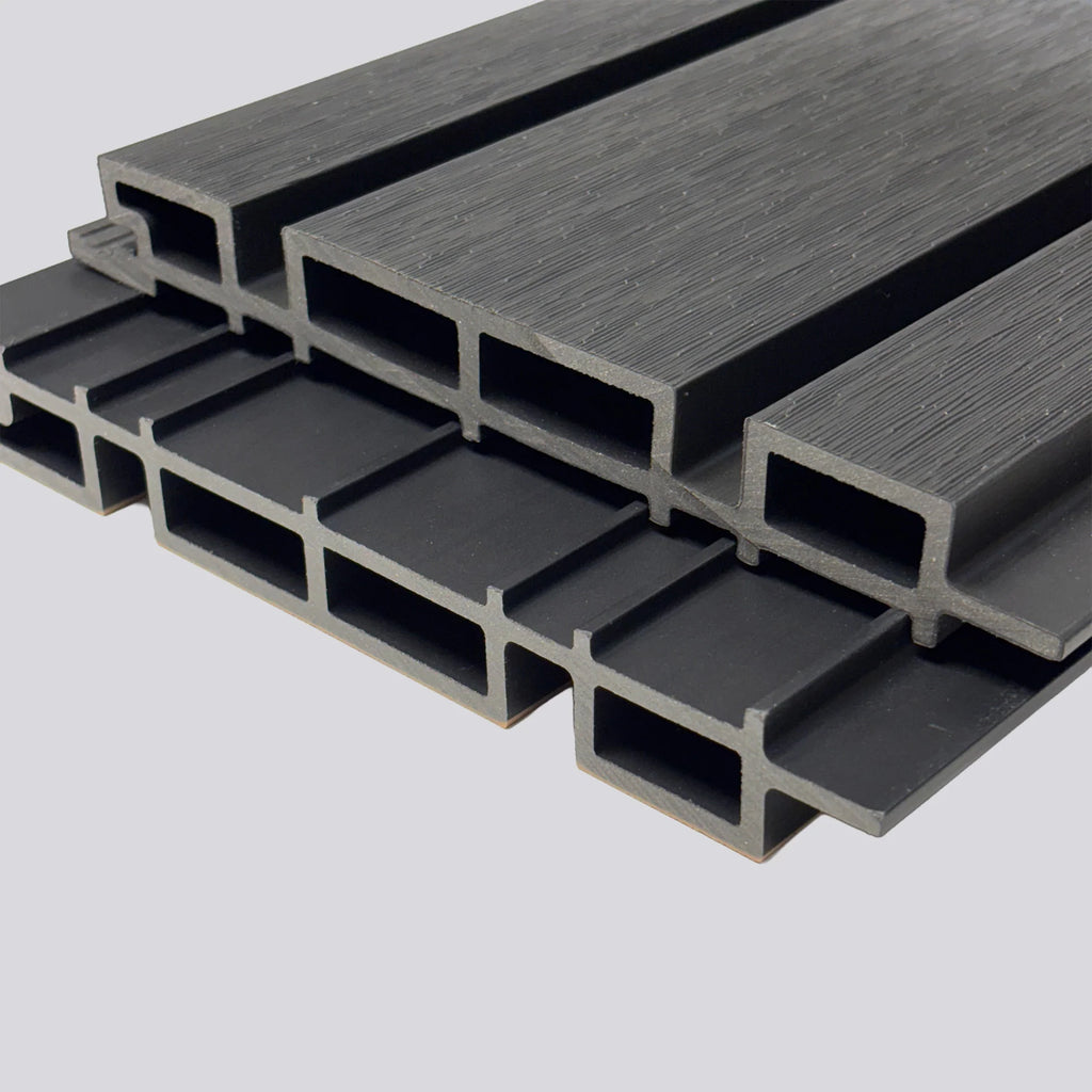 Kladd™ Wide Exterior Wall Panel Composite Cladding 86mm Slat - Black Oak | 180cm / 290cm (Set of 4)