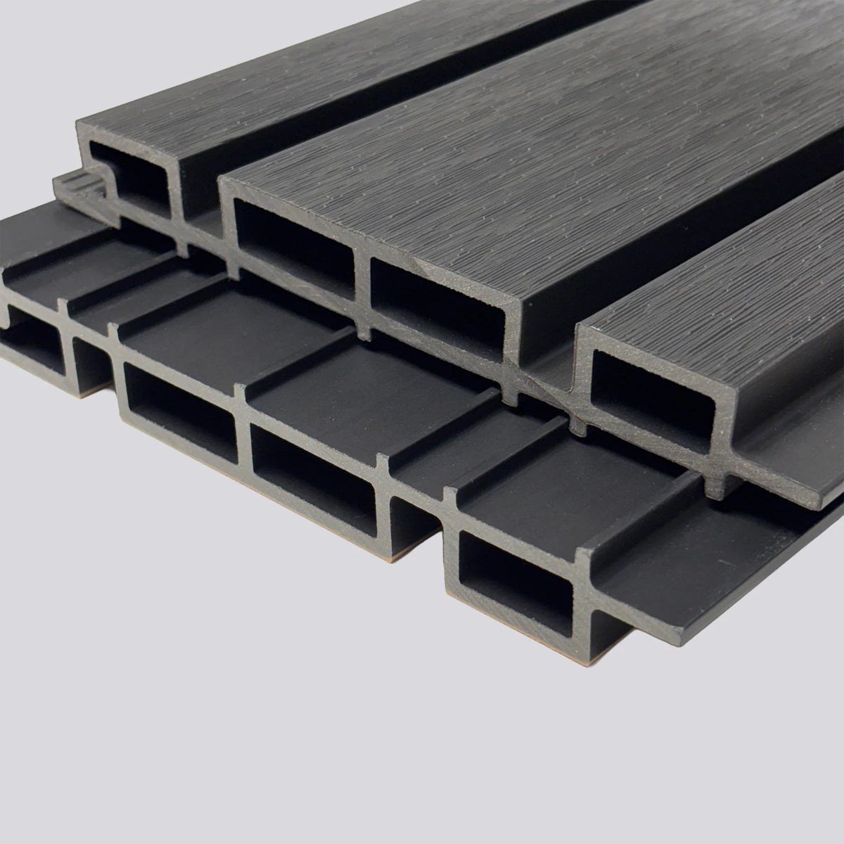 Kladd™ Wide Exterior Wall Panel Composite Cladding 86mm Slat - Black Oak | 180cm / 290cm (Set of 4)