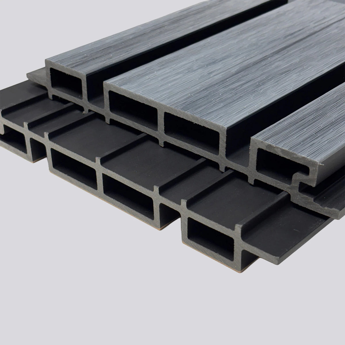 Kladd™ Wide Exterior Wall Panel Composite Cladding 86mm Slat - Grey Oak | 180cm / 290cm (Set of 4)