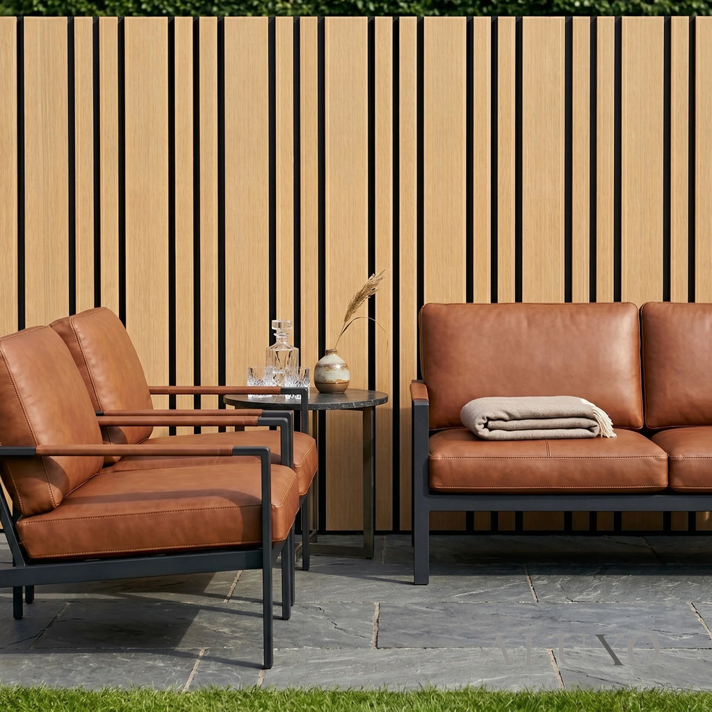 Kladd™ Wide Exterior Wall Panel Composite Cladding 86mm Slat - Light Oak | 180cm / 290cm (Set of 4)