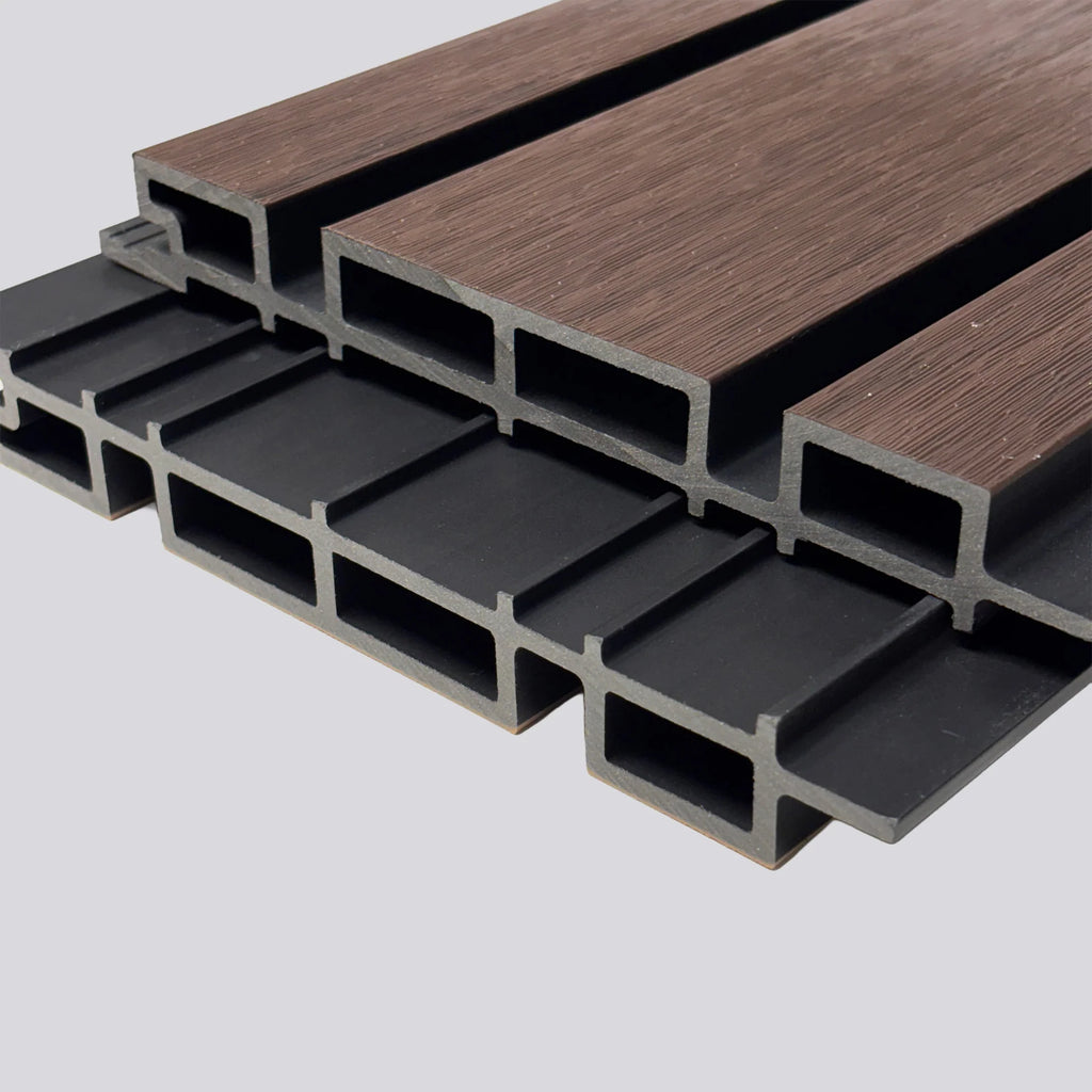 Kladd™ Wide Exterior Wall Panel Composite Cladding 86mm Slat - Smoked Oak | 180cm / 290cm (Set of 4)