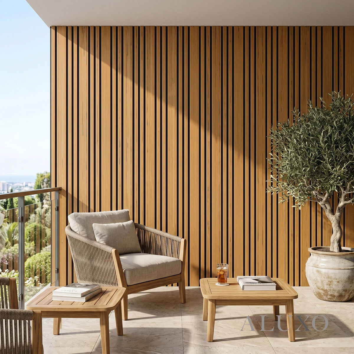 Kladd™ Wide Exterior Wall Panel Composite Cladding 86mm Slat - Walnut | 180cm / 290cm (Set of 4)