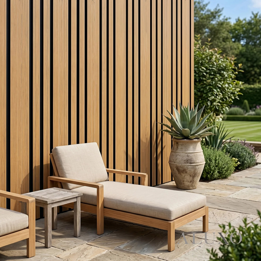 Kladd™ Wide Exterior Wall Panel Composite Cladding 86mm Slat - Walnut | 180cm / 290cm (Set of 4)