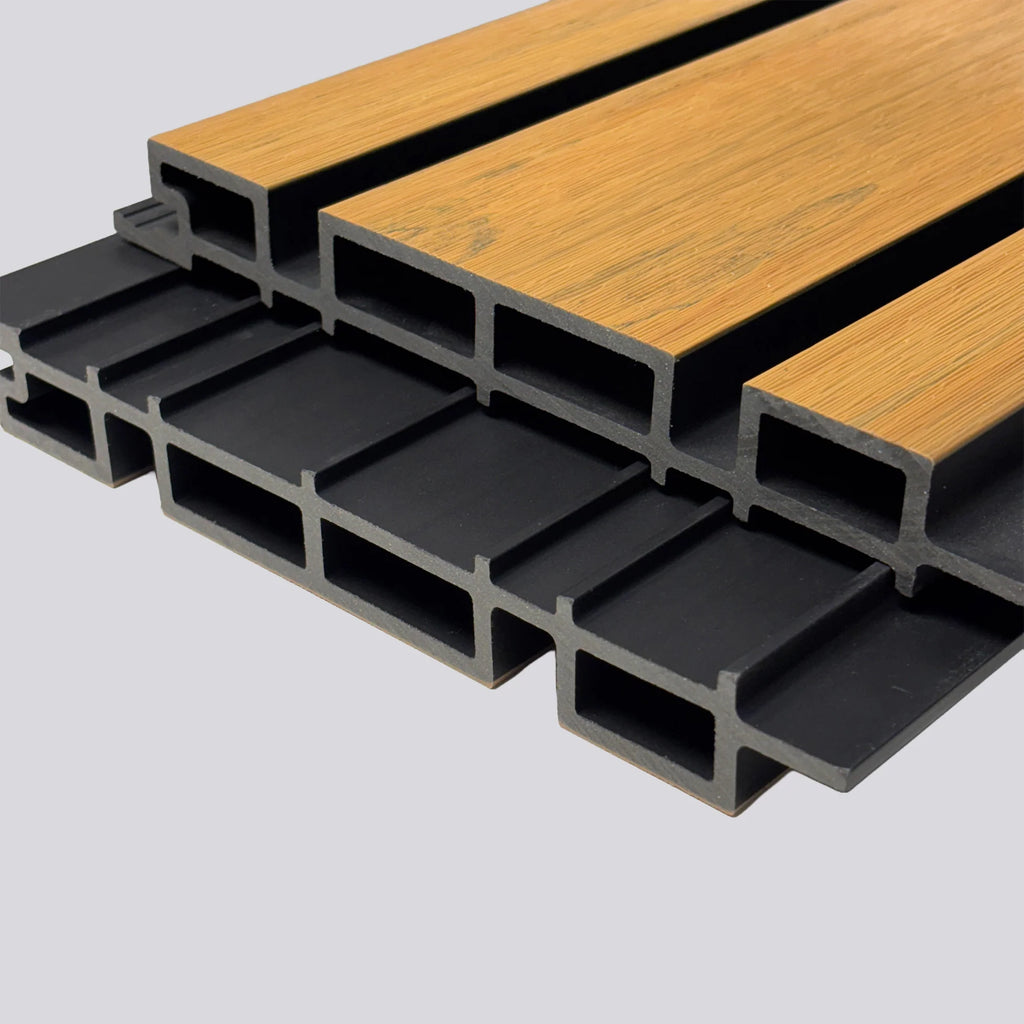 Kladd™ Wide Exterior Wall Panel Composite Cladding 86mm Slat - Walnut | 180cm / 290cm (Set of 4)