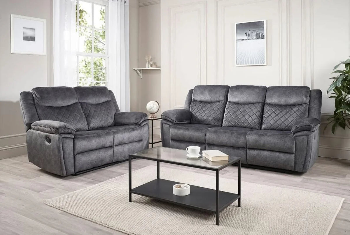 NORMANDY RECLINER Sofa - Available in Silver Grey - 3 Seater Recliner Sofa , 2 Seater Recliner , 1 Seater Recliner Chair
