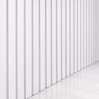 Wide White on White 3 sided Felt Acoustic Premium slatted wooden felt back wall Panels 2400mm x 600mm - x1 Panel