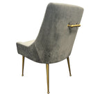 Milan Dark Grey DiningChair Gold Legs