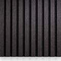 Jet black Acoustic Premium slatted wooden felt back wall Panels 2400mm x 600mm - x1 Panel
