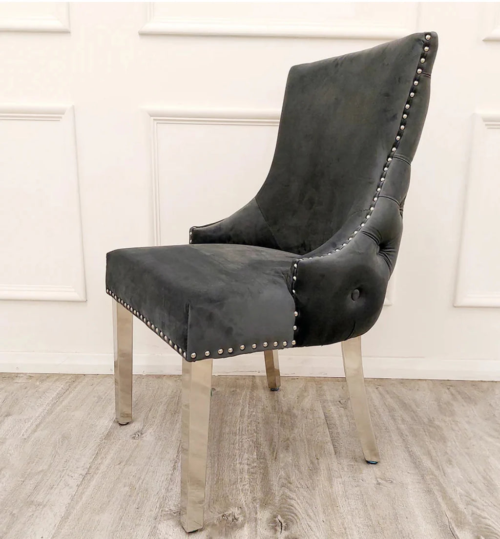 2 x Kensington Dining Chair Dark Grey