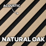 Premium Acoustic Wall Panels – Wooden Slatted Felt Back Panel 2400mm x 600mm x 17mm (1.44m²)