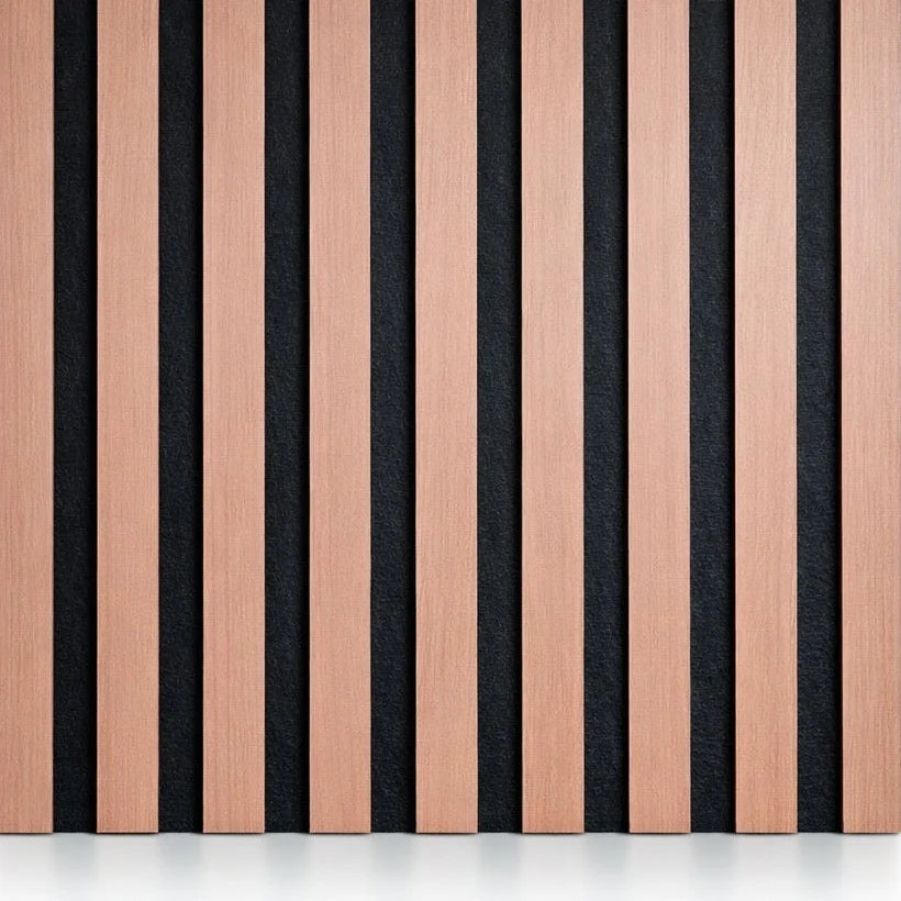 Natural Oak Acoustic Premium slatted wooden felt back wall Panels 2400mm x 600mm - x1 Panel