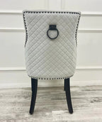 Pair Of 2 Bentley Light Grey Dining Chair Black Leg