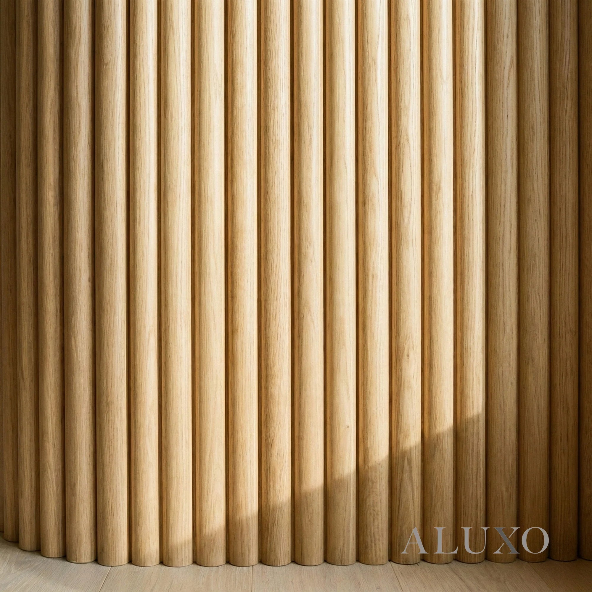 Flexii™ Flexible Oak Reeded Wall Panel | Mini Fluted Wood Slats 240cm x 60cm (Set of 2)