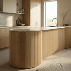 Flexii™ Flexible Oak Reeded Wall Panel | Mini Fluted Wood Slats 240cm x 60cm (Set of 2)