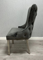 Pair Of 2 Victoria Dark Grey Dining Chair Ring Knocker