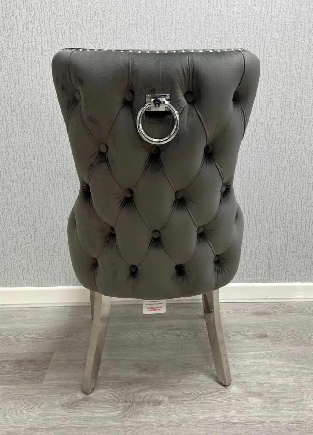 Pair Of 2 Victoria Dark Grey Dining Chair Ring Knocker
