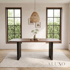 ALUXO® Genesis 180cm Walnut Dining Table - Slimline Fluted Base