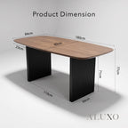 ALUXO® Genesis 180cm Walnut Dining Table - Slimline Fluted Base