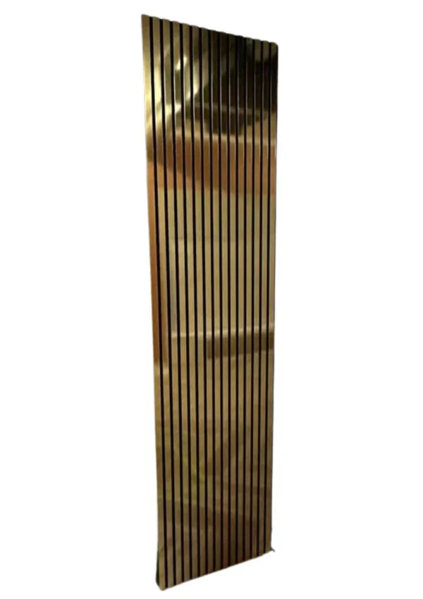 Metallic Gold Acoustic Slatted Wall Panels – Luxury Soundproof Panels