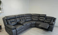 SUPERNOVA ELECTRIC RECLINER SOFA CORNER - Tech Fabric Sofa GREY WITH BLACK TRIM