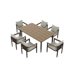 Hemera 6 Seater Garden Dining Set – Modern Aluminium Patio Table & Chairs UK